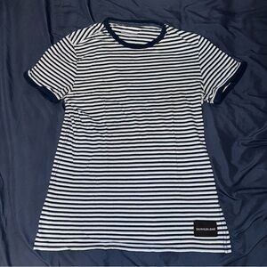 Calvin Klein Striped T-Shirt - Blue, white and baby blue (USED)